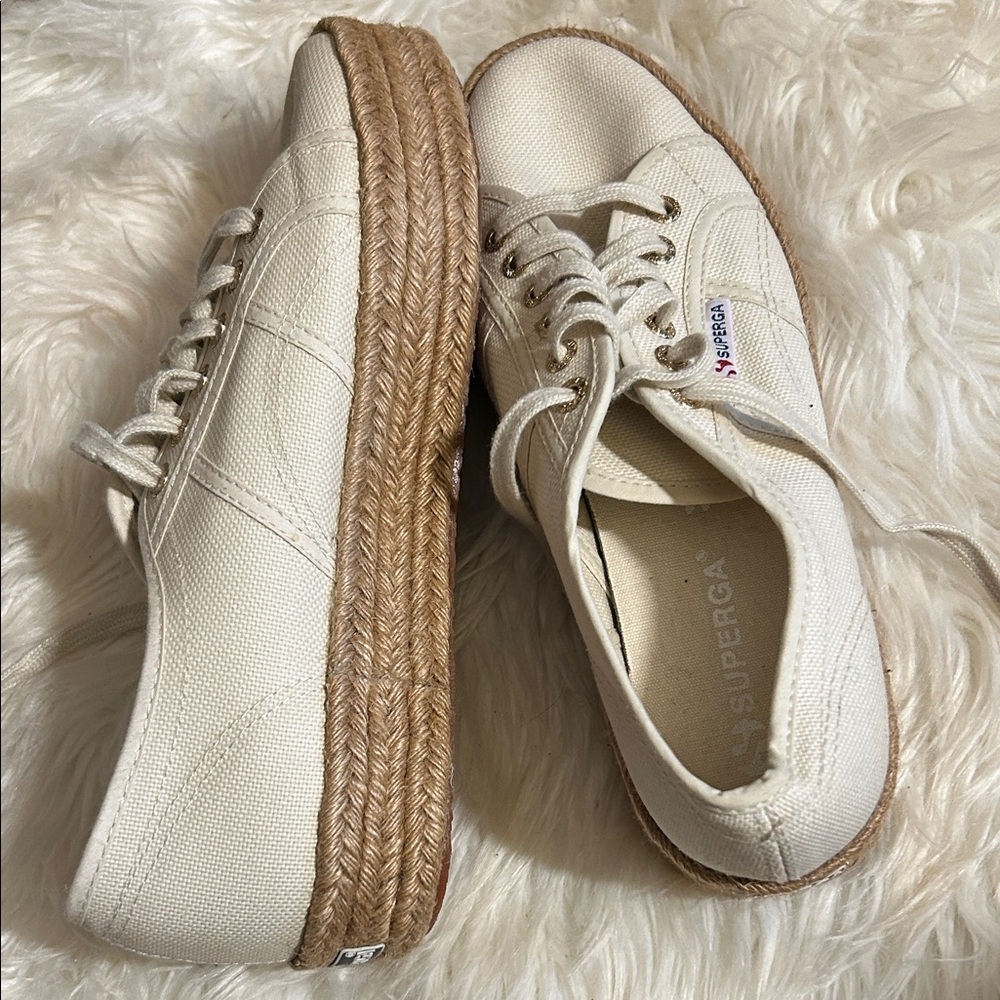 Superga Women's Cream Espadrille Sneakers